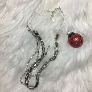 Nine West, 3-strand silver necklace, NWOT, 20”
